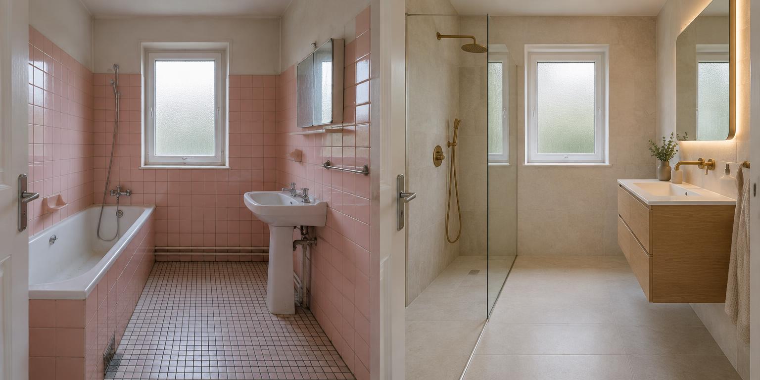 Salle de bain : avant et après une rénovation simulée par IA